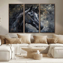 Large Abstract Horse Wall Art Canvas Print | Farmhouse Wall