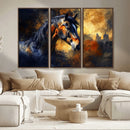 Abstract Horse Art Print - Abstract Canvas Wall Art |