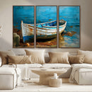 Vintage Boat on Tranquil Waters | Coastal Wall Art for