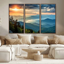 Sunrise Over Mountain Range Wall Art Canvas Print, Farmhouse