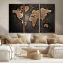 World Map Canvas Print – Framed Travel Map Wall Art for