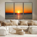 Golden Horizon Sunset Over Ocean Wall Art Canvas Print – by MyGreatCanvas | Canvas Wall Art Prints | Photo Prints & Wall Decor