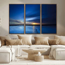 Blue Sunset Ocean Canvas Wall Art Print – Serene Coastal by MyGreatCanvas | Canvas Wall Art Prints | Photo Prints & Wall Decor
