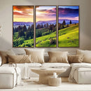Green Hills and Sunset Wall Art Print - Scenic Landscape by MyGreatCanvas | Canvas Wall Art Prints | Photo Prints & Wall Decor