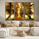 Sunshine in Forest and Trees Wall Art Canvas Print by MyGreatCanvas | Canvas Wall Art Prints | Photo Prints & Wall Decor
