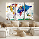 World Map Canvas Print – Detailed Map of the World Wall Art