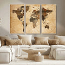 Push Pin World Map Canvas Print – Framed Travel Tracker Wall by MyGreatCanvas | Canvas Wall Art Prints | Photo Prints & Wall Decor