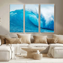 Big Ocean Surfing Wave Wall Art Canvas Print