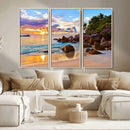 Tropical Island Beach Sunset Canvas Print