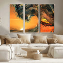 Surf Wave Sunset Canvas Wall Art Print, 3-Panel Ocean by MyGreatCanvas | Canvas Wall Art Prints | Photo Prints & Wall Decor