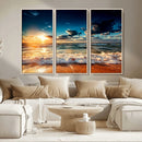 Golden Hour Sunset Over Ocean Waves Wall Art Canvas Print | by MyGreatCanvas | Canvas Wall Art Prints | Photo Prints & Wall Decor