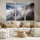 Beautiful Rising Fog in Winter Mountain Landscape- Framed