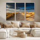 Ocean Beach Dark Clouds Wall Art Canvas Print