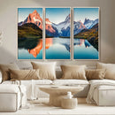 Landscape Mountain and Lake View Wall Art Canvas Print