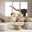 Texas Longhorn Wall Art Canvas Print | 3-Panel Large by MyGreatCanvas | Canvas Wall Art Prints | Photo Prints & Wall Decor