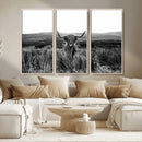 Black and White Highland Cow Canvas Wall Art, Longhorn by MyGreatCanvas | Canvas Wall Art Prints | Photo Prints & Wall Decor