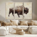 Buffalo Wall Art, Western Bison Canvas Print, Rustic Buffalo