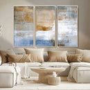 Blue Multi Panel Abstract Wall Art Canvas, Abstract Blue and
