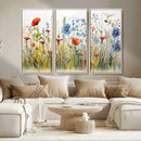 Colorful Wildflower Canvas Wall Art - Vibrant Floral