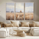 Golden Fields Wall Art Print Canvas – Serene Landscape of