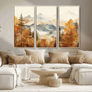 Golden Autumn Forest Wall Art Canvas | Mountain Landscape