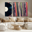 Vinyl Record and Album Collection Canvas Wall Art - Retro