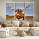 Texas Longhorn Wall Art Print, Framed Longhorn Cow Wall Art