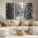 Winter Ski Lift Black and White Canvas Wall Art – Alpine