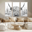 Rustic Charm | Cow Longhorn Black White Bighorn Wall Art