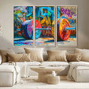 Fitness Gym Barbell Graffiti Wall Art Canvas Print