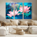 Pink Lotus Flower Canvas Wall Art | Vibrant Floral Wall by MyGreatCanvas | Canvas Wall Art Prints | Photo Prints & Wall Decor