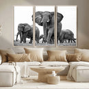 Black White Elephant Family Wall Art Canvas Print by MyGreatCanvas | Canvas Wall Art Prints | Photo Prints & Wall Decor