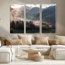 Foggy Mountain Canvas Print Forest Wall Art