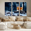 Whiskey Ice Wall Art Canvas Print