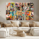 Abstract Art Collage Wall Art Canvas Print – Framed, Ready