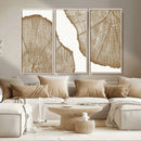 Rustic Brown Tree Ring Wall Art Canvas Print – Framed and
