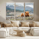 Highland Cow Horn Farm Wall Art Canvas Print