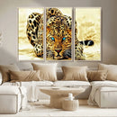 Blue-Eyed Leopard Canvas Wall Art - Framed Animal Print