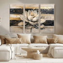 Abstract Lotus Flower Wall Art Canvas Print, Meditation Yoga