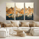 Rustic Wood Mountain Wall Art Print | Triptych Giclee Print by MyGreatCanvas | Canvas Wall Art Prints | Photo Prints & Wall Decor
