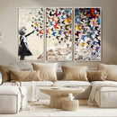 Banksy Graffiti Wall Art Canvas Print: Girl Releasing