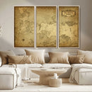 Vintage Game of Thrones Map Wall Art | Westeros and Essos