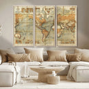 Push Pin World Map Canvas Print – Travel Tracker Wall Art