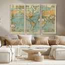 Push Pin World Map Canvas Print – Travel Tracker Wall Art