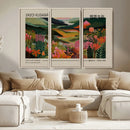 Yayoi Kusama Landscape Canvas Print, Vibrant Floral Mountain