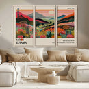 Yayoi Kusama Landscape Canvas Print, Vibrant Floral Mountain