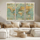 Push Pin World Map Canvas Print – Travel Tracker Wall Art