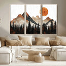 Modern Abstract Mountain Canvas Wall Art Print, Abstract