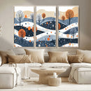 Abstract Winter Landscape Canvas Wall Art Print -  Large