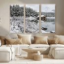 Winter Wall Art - Cabin by the Lake Canvas Wall Art - Serene by MyGreatCanvas | Canvas Wall Art Prints | Photo Prints & Wall Decor
